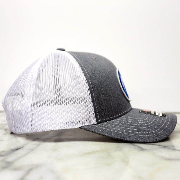 Blue Heron Trucker Hat - Grey White